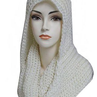  White Hooded Scarf