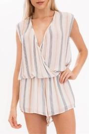  Peach Striped Romper