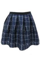  Navy Grid Skirt