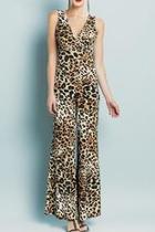  Cheetah V-neck Jumpsuit