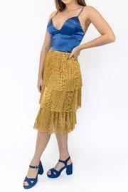  Pleated Lace Skirt
