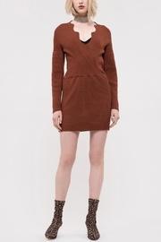  Scalloped Neckline Sweaterdress