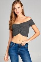  Striped Ribbed Crop