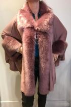  Faux-fur Knitted Cape