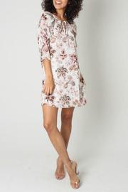  Paisley Tie Front Ruffle Sleeve Dress