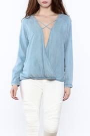  Light Denim Crossover Top