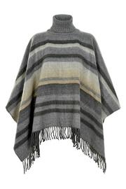  Grey Srtiped Poncho