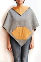  Camel Herrinbone Poncho