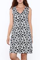  Monotone Swirl Dress