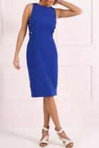  Royal Blue Sheath Dress