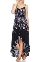  Black Floral High Low Maxi Dress