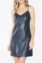  Navy Leather Dress