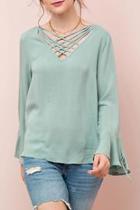  V Neck Strappy Detail