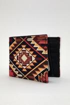  Geometric-print Handcrafted-billfold Wallet