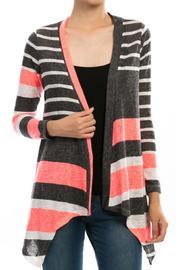  Striped Open Cardigan