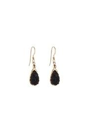  Gold-black Almond-druzy Earrings