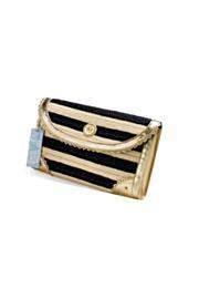  Striped Straw Clutch