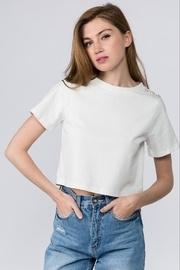  Diamond Button Sleeve Tee