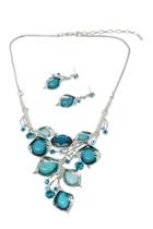  Crystal Flowers Necklace Set