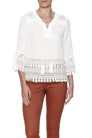  Cream Lace Trim Blouse