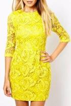  Yellow Lace Dress