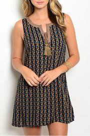  Navy Taupe Sleeveless Dress