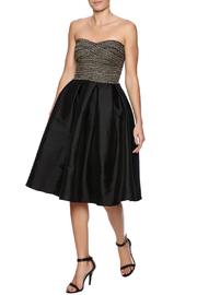  Strapless Gold Bandage Flair Dress