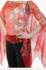 Silky Poncho-redfloral
