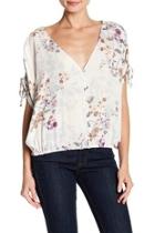  Ruched Tie-sleeve Floral