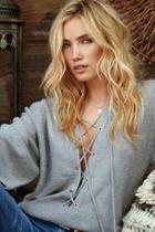 Lace Up Hooded Sweater
