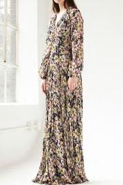  Long-sleeve Pleated Gown
