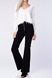  Distressed V Neck Top