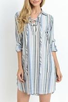  Striped Shoelace Tunic/dress