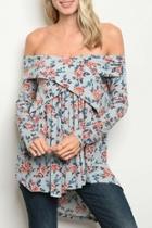  Coldshoulder Floral Blouse