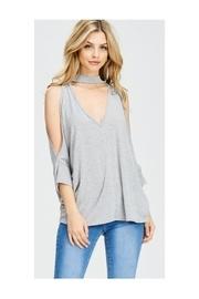  Grey Cold-shoulder Top