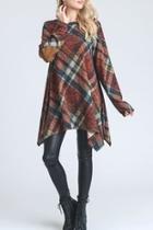  Plaid Elbow-patch Tunic