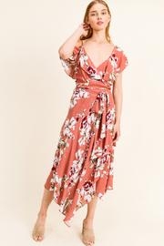 Ruffle Detail Tie Waist Maxi Dress