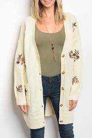  Oatmeal Floral Cardigan
