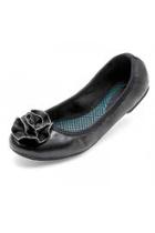  Liz Black Leather Flat