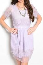  Pleated Lace Dress