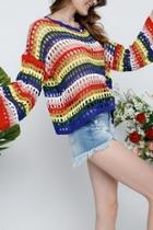  Fishnet Stripe Sweater