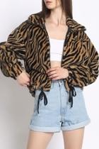  Zebra Faux-fur Jacket
