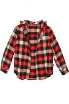  Fish Bone Plaid Hoodie