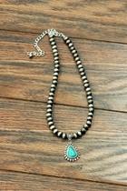  Natural Turquoise Charm-necklace