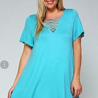  Aqua Strappy Dress