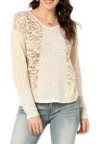  Lace Contrast Top
