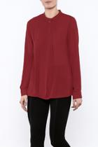  High Neck Red Blouse