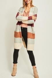  Striped Sweater Cardigan