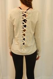  Oatmeal Lace-up Sweatshirt