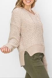  Hooded Popcorn Sweater